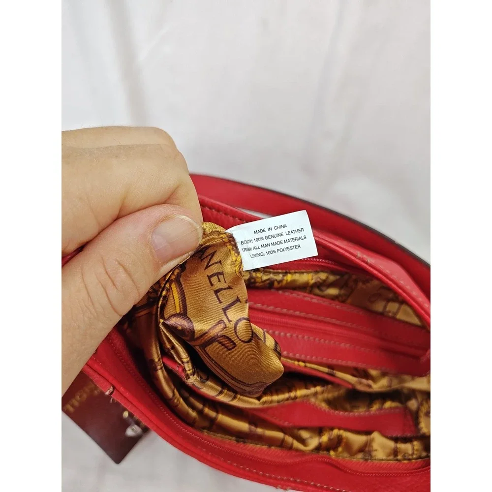 Tignanello Tomato Red Leather Simply Stated Crossbody Bag Purse NWT T82405